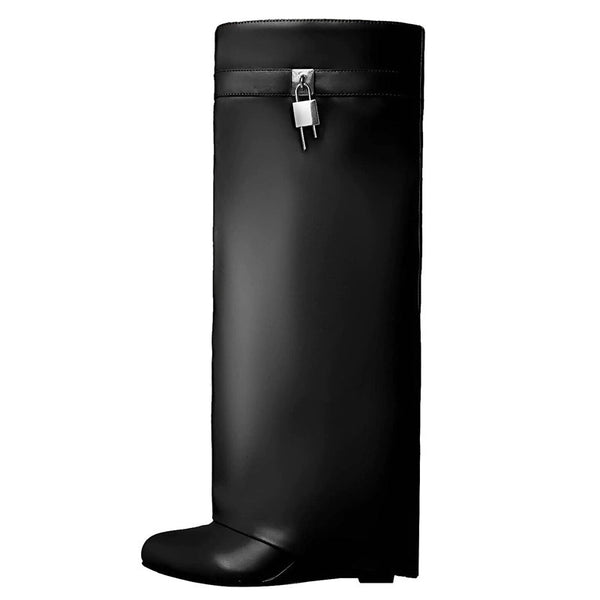 Wedge High Metal Plus Size Women's Boots Below The Knee Boots