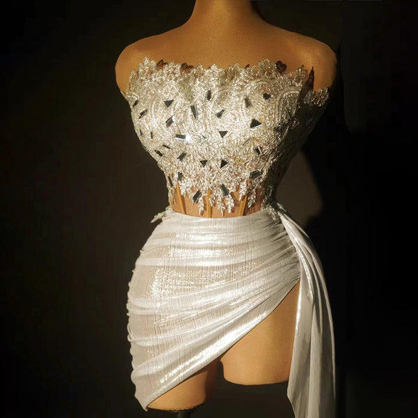 SpotLight180 Celebration Rhinestone Chain Skirt Outfit